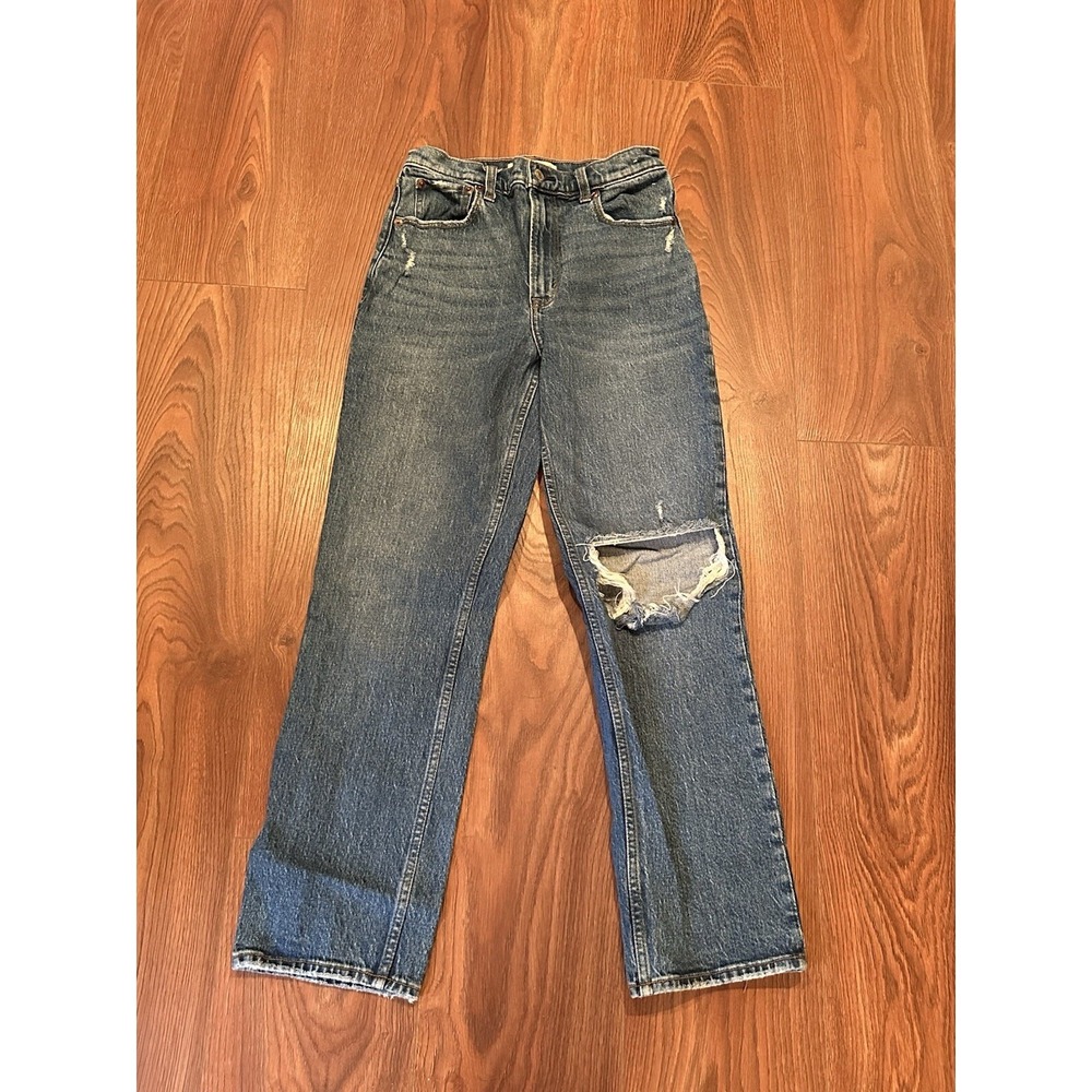 Abercrombie Fitch Jeans Womens 26 Blue 90s Straight High Rise Curve Love Denim